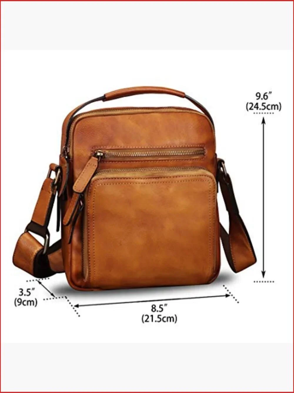 Vintage Genuine Leather Messenger Bag Crossbody Satchel Purse